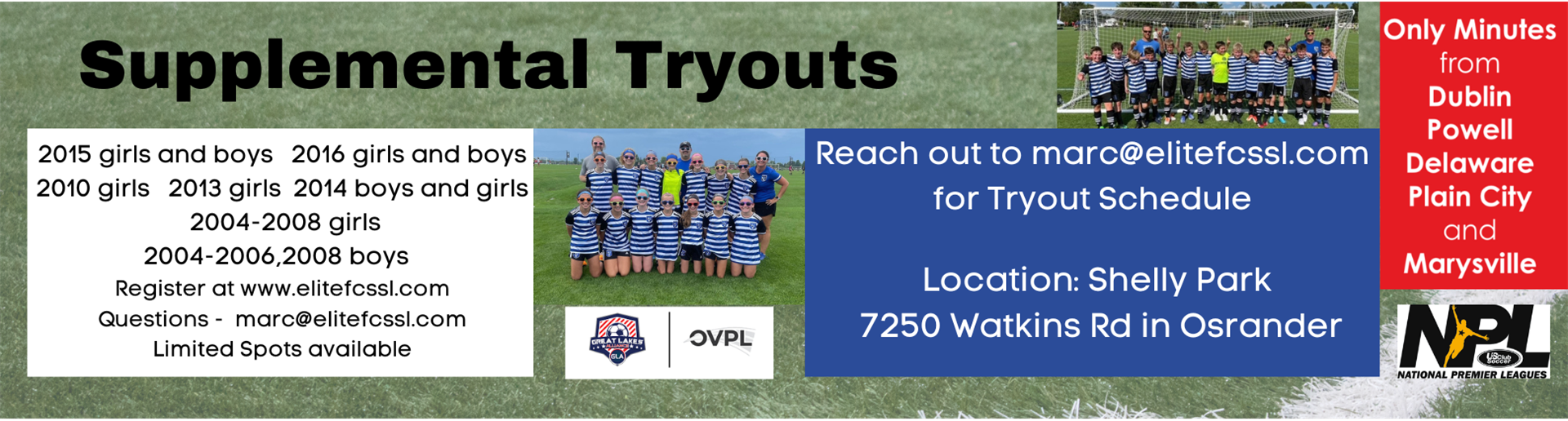 Supplemental Tryouts for Spring23 Spots 