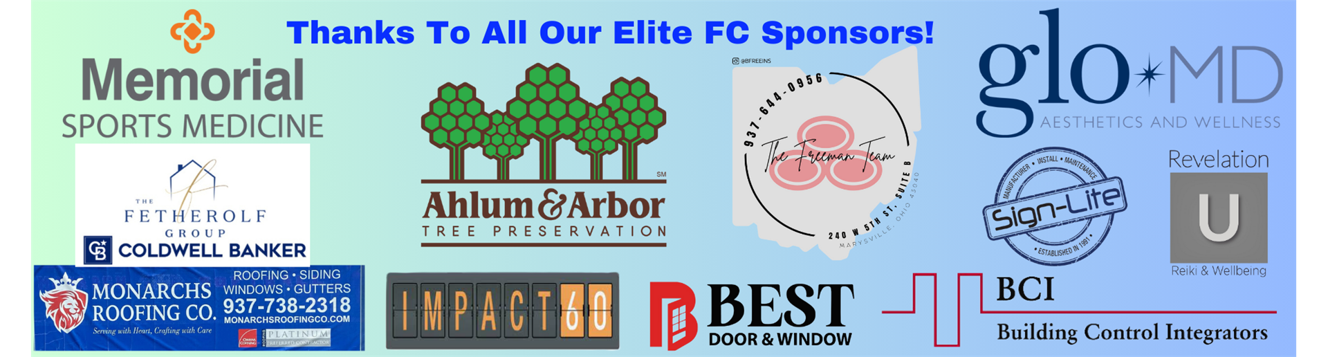 Thanks to all the Elite FC Sponsors!